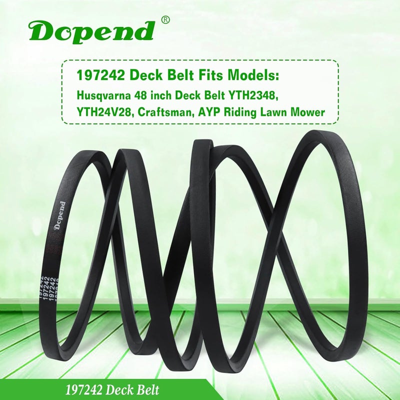 Dopend 532197242 197242 Deck Belt 5/8'' x 138-3/4'' for Husqvarna 48 inch Deck Belt YTH2348, YTH24V28, Craftsman, AYP Riding Lawn Mower, Replaces 532197242 Husqvarna Deck Drive Belt 593773401 - Image 5